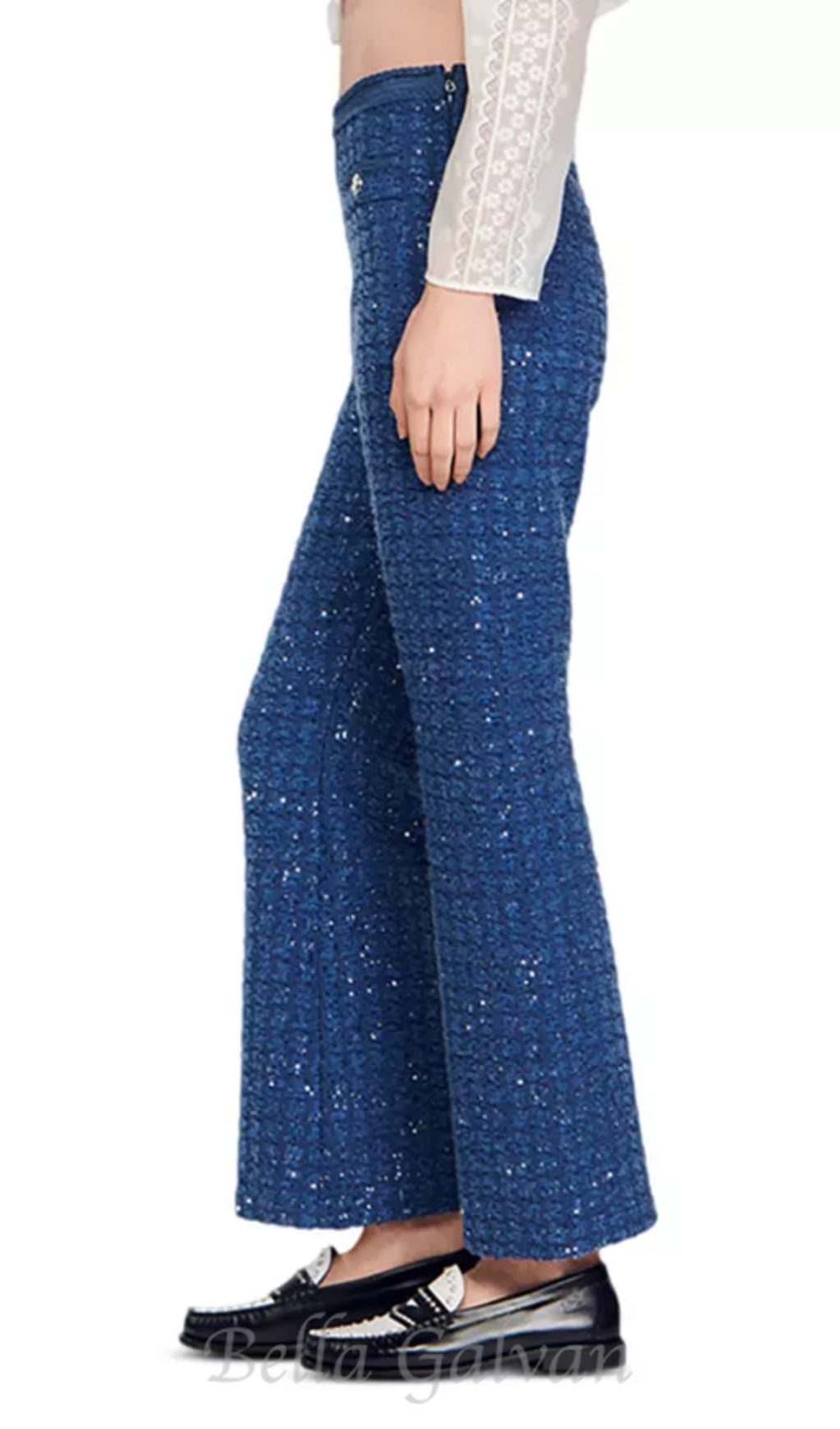 Flowering Girl Women Palmira Tweed Trousers in blue