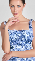 Flowering Girl Women BLUE FLOWER MINI DRESS