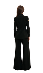 Flowering Girl Women Delphine black embellished jacket & trousers matching set
