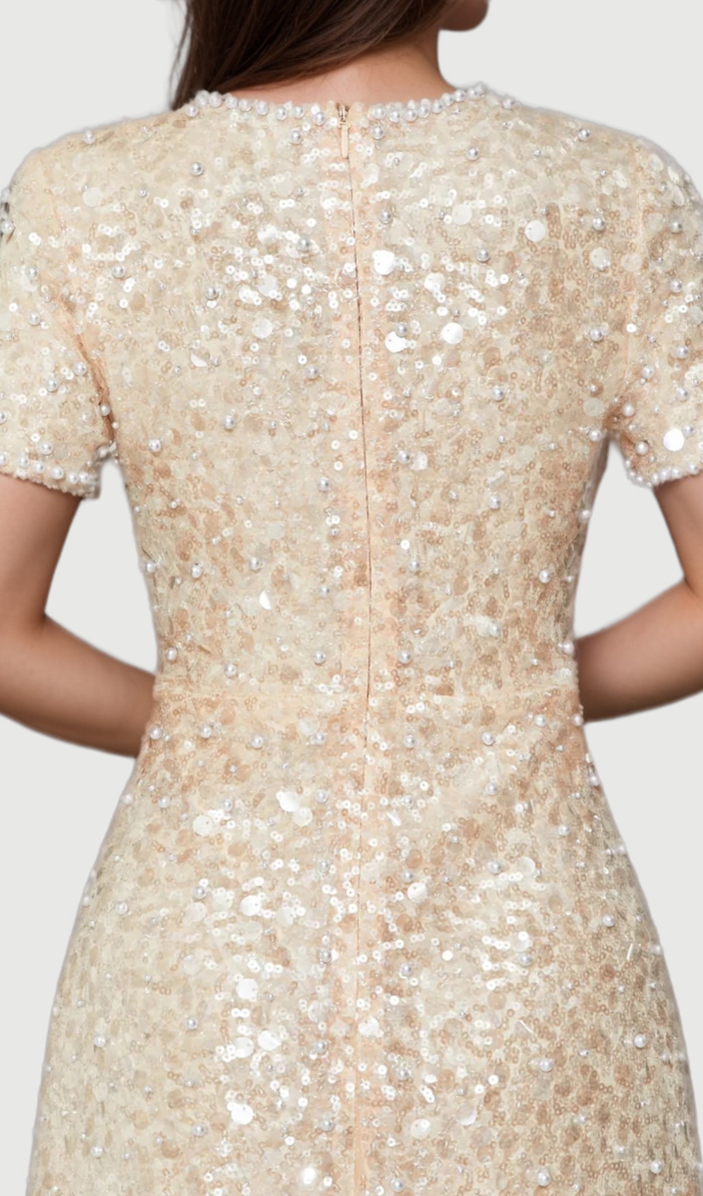 Flowering Girl Women sequin embellished mini dress in gold