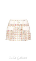 Flowering Girl Women Carlin patchwork Tweed mini skirt in pink