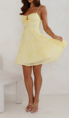 Flowering Girl Women calista strap mini dress in yellow