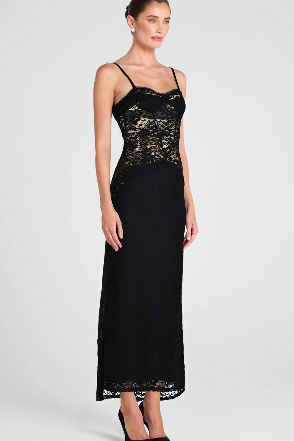 Flowering Girl Women Spaghetti Lace Maxi Dress