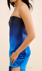 Flowering Girl Women Strapless Ombre Maxi Dress