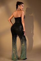 Flowering Girl Women Damari Feather Sequin Jumpsuit