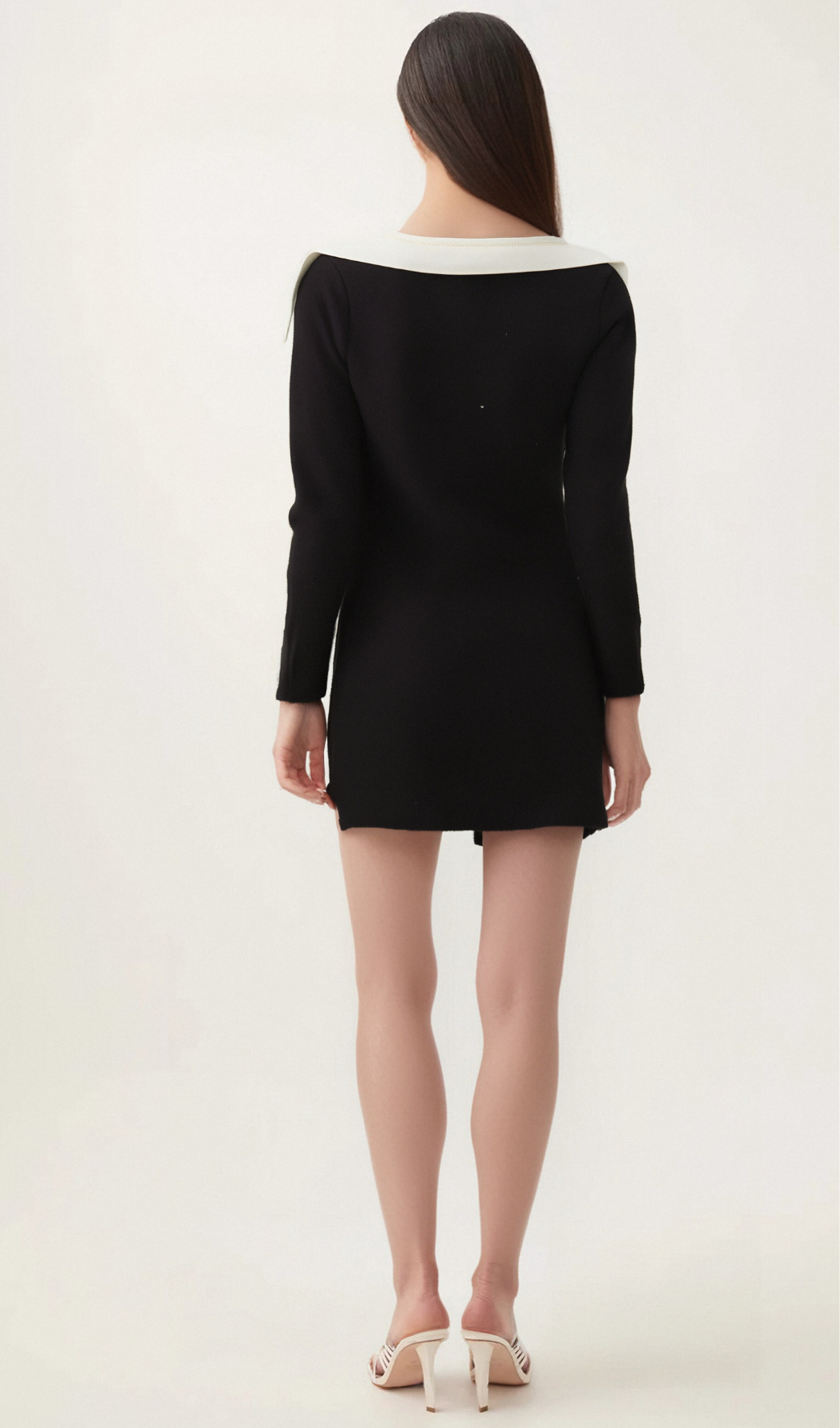 Flowering Girl Women Enora black contrast-color mini dress