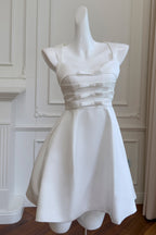 Flowering Girl Women Alyssa Bow Satin Mini Dress In White