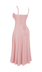 Flowering Girl Women Baby Pink Bustier Sundress
