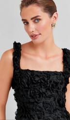 Flowering Girl Women BLACK FLOWER MINI DRESS