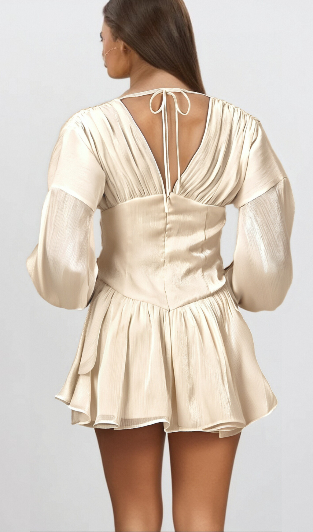 Flowering Girl Women Lina white bowknot glitter-detail mini dress