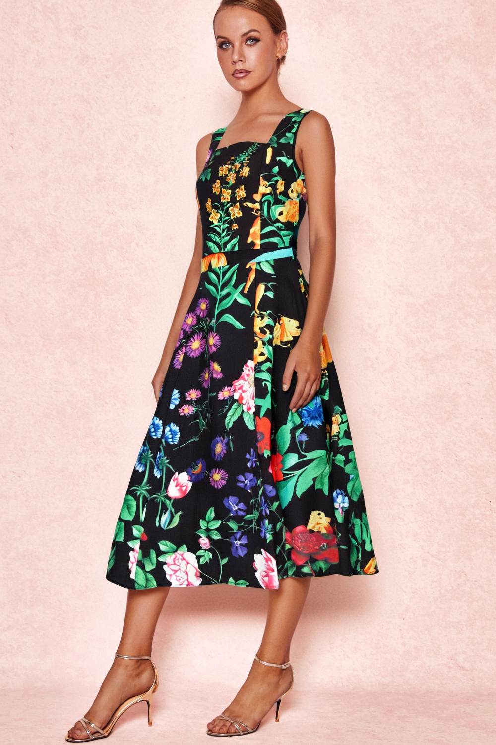 Flowering Girl Women Flower Print Two Pieces Set