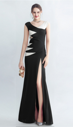 Flowering Girl Women Korina Off Shoulder Cutout Highslit Dress In Black