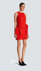 Flowering Girl Women Ronnie red sleeveless bow mini dress