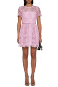 Flowering Girl Women Lace Mini Dress In Pink