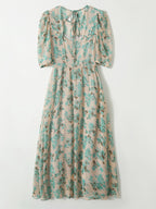 ina Elegant Puff Sleeve Printed Dress