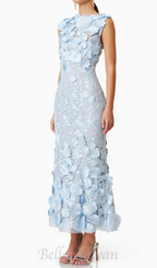 Flowering Girl Women Selene Cocktail Midi Dress in Blue
