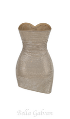 Flowering Girl Women off-shoulder crystal-embellished mini dress in silver
