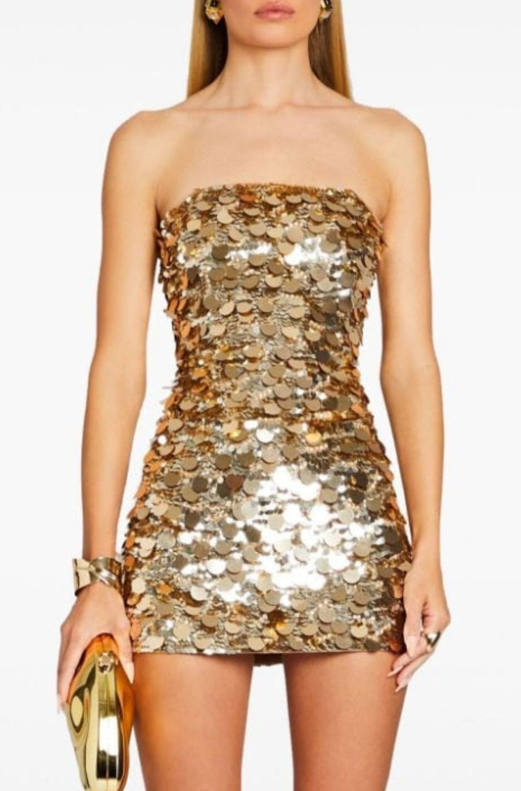 Flowering Girl Women Sequin-Embellished Strapless Mini Dress