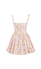 Flowering Girl Women FLORAL PRINTED COTTON MINI DRESS