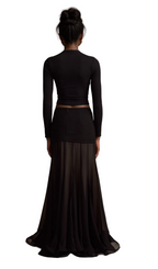 Flowering Girl Women Anaïs black open-front gathered top