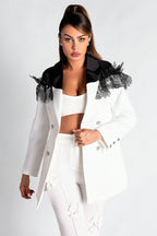 Flowering Girl Women Sekani Patchwork Lace Blazer Top