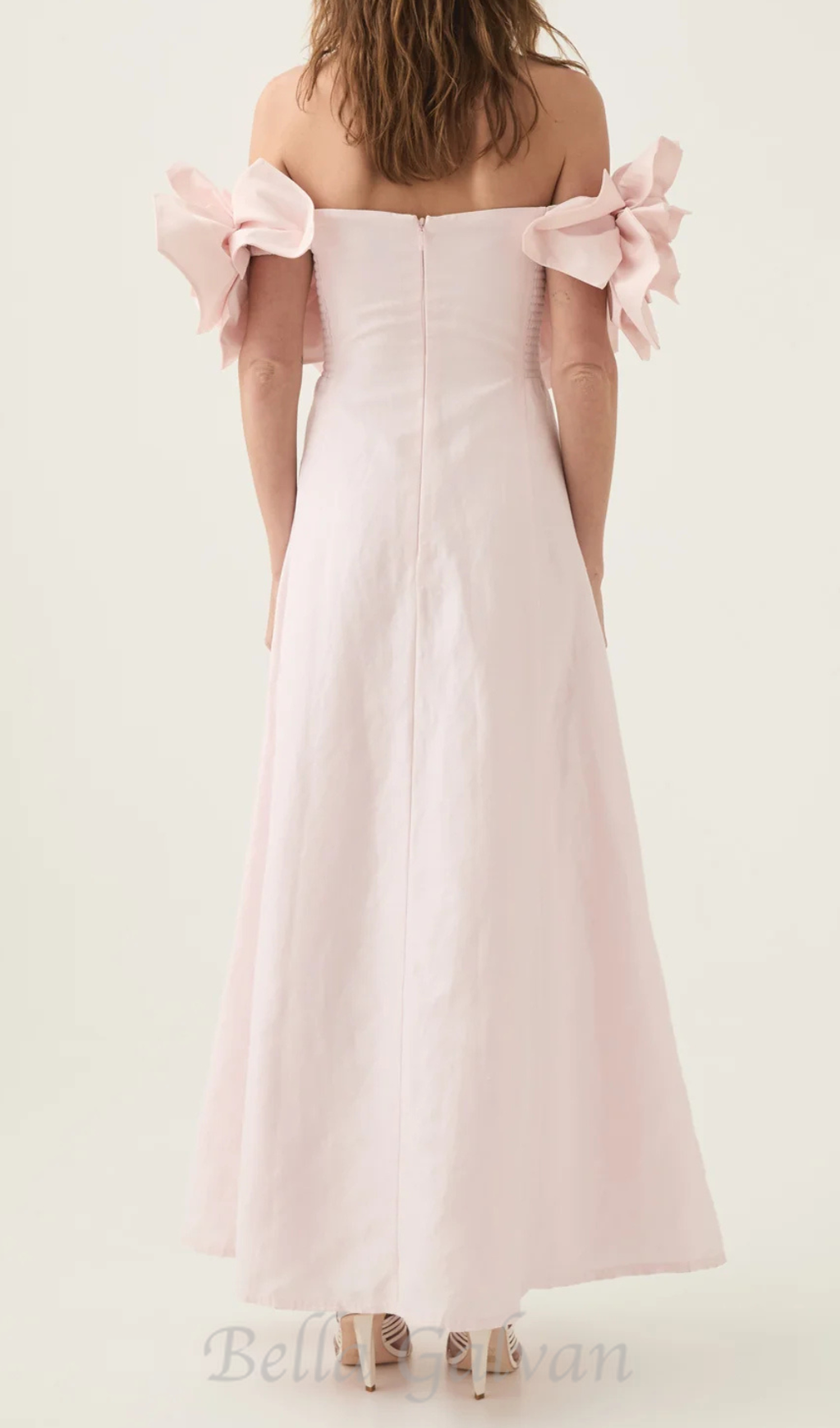 Flowering Girl Women Etta flower strapless midi dress in pink