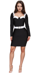 Flowering Girl Women anila Bandage Mini Dress in Black