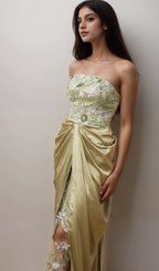 Flowering Girl Women Flavia floral-embroidered panelled maxi dress