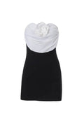 Flowering Girl Women verna flower embellished strapless mini dress in black
