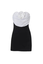 Flowering Girl Women verna flower embellished strapless mini dress in black