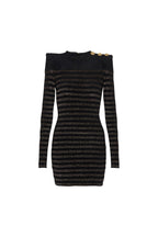 Flowering Girl Women Carlin Jersey Stripe Long Sleeve Mini Dress In Black