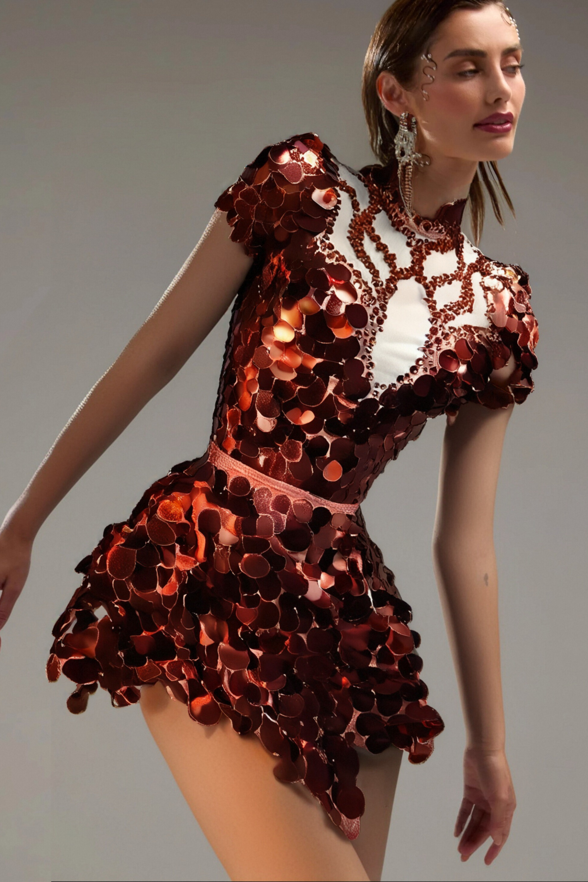 Flowering Girl Women Helene Burgundy Sequins Diamante Set