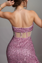 Flowering Girl Women Sequin Mesh Ruched Mini Dress