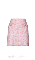 Flowering Girl Women Pink Check Knit Skirt