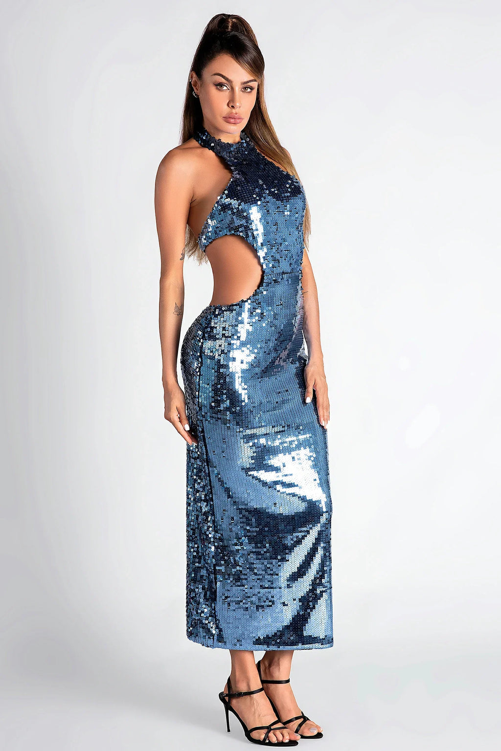 Flowering Girl Women Neiva Glitter Cutout Maxi Dress