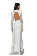 Flowering Girl Women Yvette Pearl Embellished Sequin Maxi Dress In White