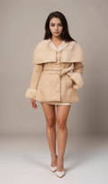 Flowering Girl Women Rosella detachable-cape faux-fur coat