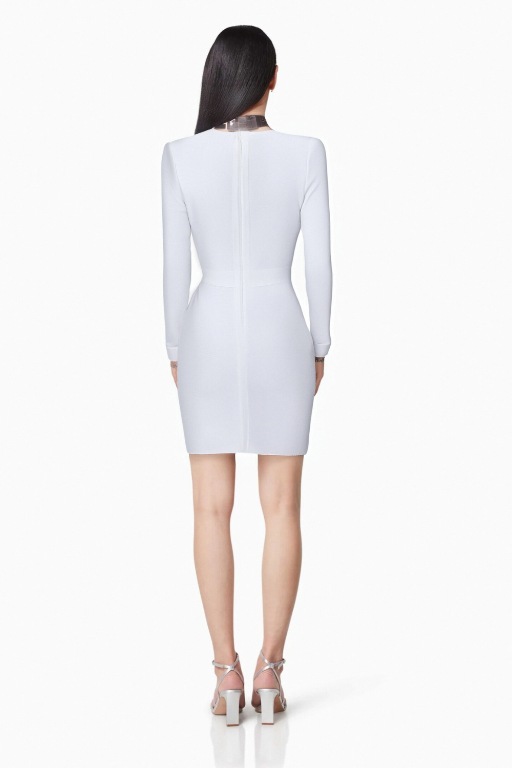 Flowering Girl Women RACHEL WHITE HOLLOW BANDAGE BODYCON MINI DRESS