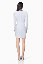 Flowering Girl Women RACHEL WHITE HOLLOW BANDAGE BODYCON MINI DRESS