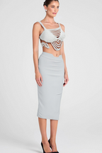 Flowering Girl Women Pearl Embellished Bustier Top