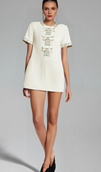 Flowering Girl Women Clarisse bowknot crystal-embellished mini dress