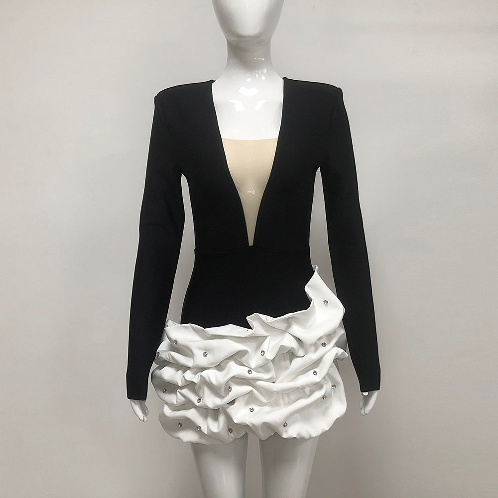 Flowering Girl Women tracy ocean waves long sleeve mini blazer dress