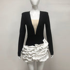 Flowering Girl Women tracy ocean waves long sleeve mini blazer dress