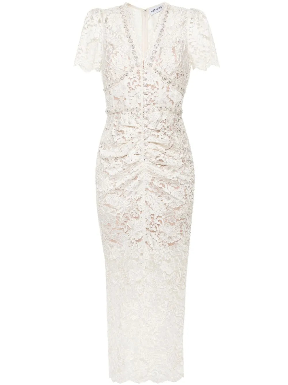 FLORAL LACE MIDI DRESS