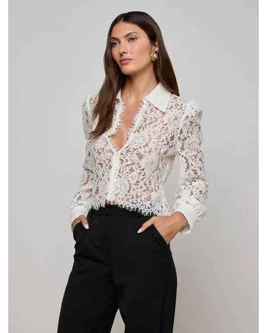 White 'Agence Anita Lace Blouse Top