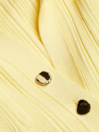 Flowering Girl Women Rib-Knit Fluted Midi Shirt dress in yellow