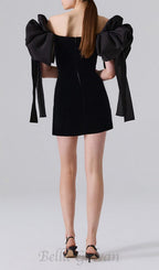 Flowering Girl Women off-shoulder mini dress in black