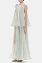 Flowering Girl Women Belinda Mint Pleated Tulle Sleeveless Maxi Dress