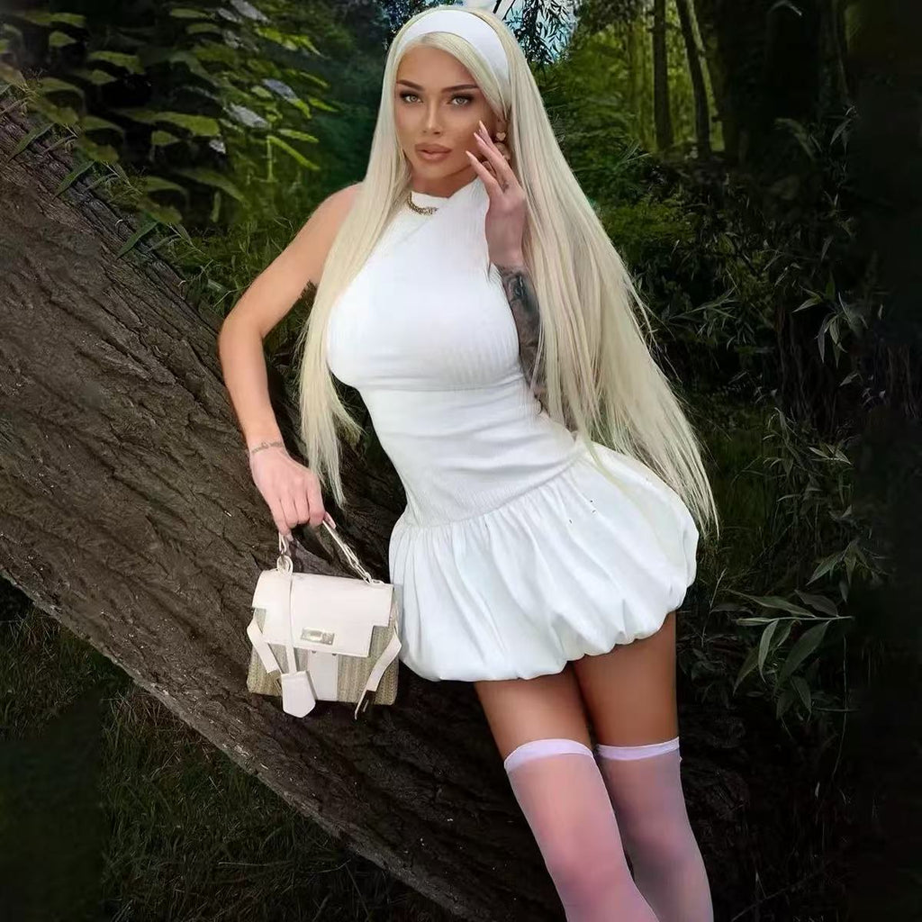 Backless Bubble Mini Dress