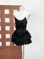 Syraza Strapless Sequin Bow Mini Dress